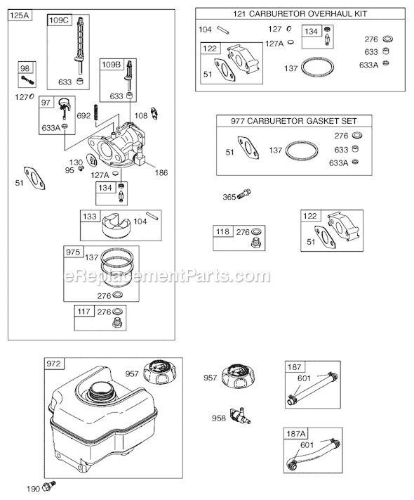 Page C Diagram and Parts List for 12D300SERIES 0007-0019 Briggs and Stratton Engine